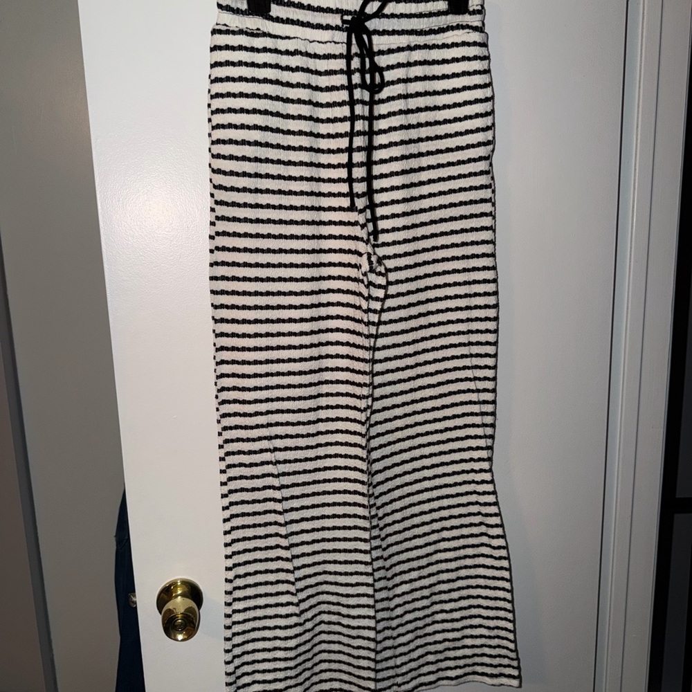 Good Luck Gem Monochrome Striped Wide Leg Pants